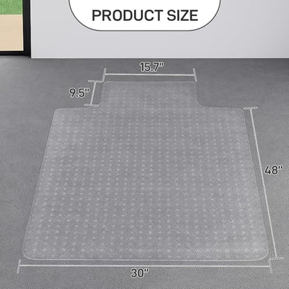 Anti-Slip 30 x 48 in Office Chair Mat for Low Pile Carpets with Lip | Heavy-Duty Easy-Glide Rolling Plastic Floor Mat Fits Gaming or Work Chairs for Home and Office Use - size: 30" x 48" for Carpet with Lip
