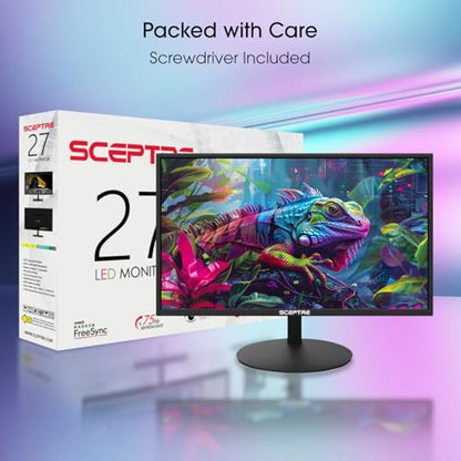 Sceptre E275W-19203R 27 inch1080P LED Monitor 99% sRGB 2X HDMI VGA Build-In Speakers, Machine Black (E275W-19203R series) | 99% sRGB 2X HDMI VGA Build-In Speakers, Machine Black (series) - style: 27" 75Hz