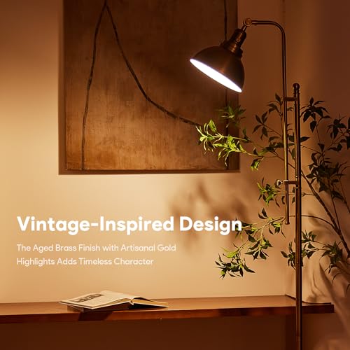 VONLUCE Industrial Floor Lamp 65", Adjustable Standing Lamp for Living Room - color: Gold