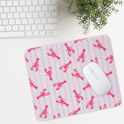 Mouse Pad for Desk with Stitched Edge, Premium Cute Washable Mouse Pads. Computer Mousepad with Non-Slip Rubber Base, Mousepads for Laptop, 9.25x7.75x0.12 inch (Crayfish Waves) - color: Crayfish Waves