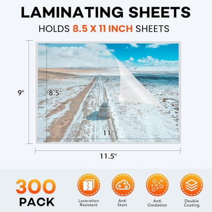600 Pack Laminating Sheets, 3 Mil, 9 x 11.5 Inches Thermal Laminating Pouches Lamination Sheet Paper for Laminator, Clear, Letter Size, Office and School Supplies - size: 300PACK-3Mil (9 x11.5Inches) (Pack of 2)