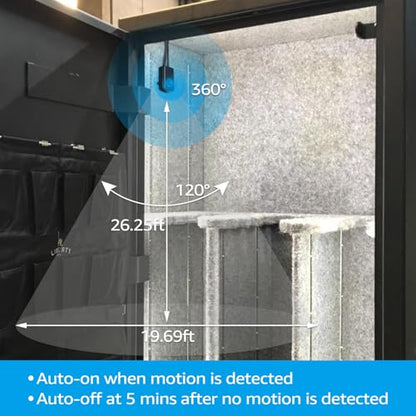 TORCHSTAR 4pcs 12 Inch LED Safe Lighting Kit, Motion Sensor, 5000K | UL Power Adapter, Input 100-240V, Linkable Gun Safe Light Bars, 600LM, for Under Cabinet Locker Closet Showcase, Daylight - color: Daylight (5000K)