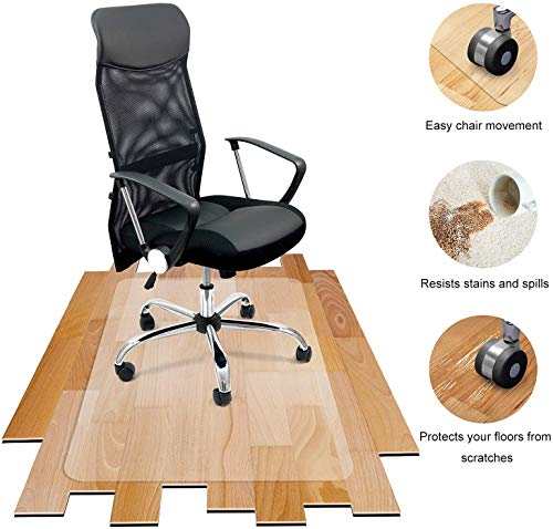 Azadx Large Chair Mat for Hardwood Floor 48 x 59'', Clear Office Chair Mat | Plastic Floor Mat for Wooden/Tile Floor, Smooth Glide, Anti-Scratch, Protect the Floor, Easy Clean, Smooth Glide - size: 48 x 59'' Rectangle