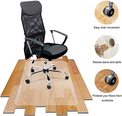 Azadx Large Chair Mat for Hardwood Floor 48 x 48'', Clear Office Chair Mat | Plastic Office Mat for Wood/Tile Floor, Smooth Glide, Anti-Scratch, Protect the Floor, Easy Clean, Smooth Glide - size: 48 x 48'' Square