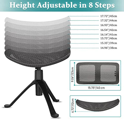 Lilithye Footrest for Desk Adjustable Height 2-in-1 Function Rotatable Ergonomic Under Desk Footrest Ottoman Stool Rolling Leg Rest for Home Office (Gray) - color: 1-gray
