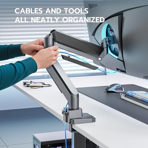 Heavy Duty Single Monitor Mount for 13"-49" Curved Screens with USB, Gray - color: Grey, style: with USB