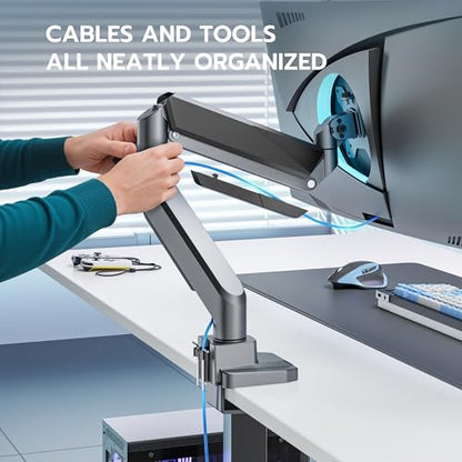 Heavy Duty Single Monitor Mount for 13"-49" Curved Screens with USB, Gray - color: Grey, style: with USB