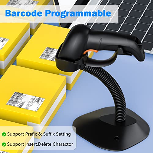 Bluetooth Wireless Barcode Scanner with Auto-Sensing Stand,Putting on Stand to Scan Automatically Sense Scanning 2D QR Bluetooth Barcode Scanner with Battery Level Indicator More-to-one Mode - color: Bluetooth Barcode Scanner with Auto-Sensing Stand