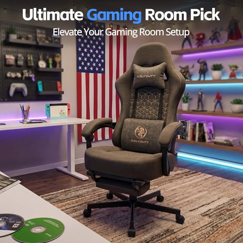 Desk Computer Gaming Chair - Ergonomic Game Office Chair with Extended Footrest and Massage Lumbar Support, Home Gamer Video Game Chairs with Spring Cushion for Adults (Pro Grey Leather) - color: Pro Grey Leather