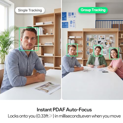 4K Ultra HD Webcam with 1/2.8"CMOS Sensor,PDAF Autofocus,1080P@60FPS | Dual Noise-Canceling Mics,Privacy Cover,USB Streaming Webcam for PC/Mac,Gaming,Video Calling,Live Streaming&Meetings