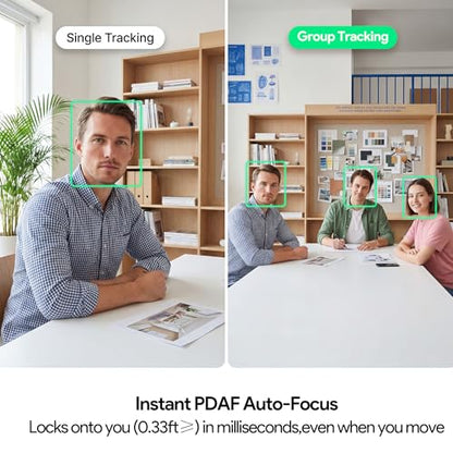 4K Ultra HD Webcam with 1/2.8"CMOS Sensor,PDAF Autofocus,1080P@60FPS | Dual Noise-Canceling Mics,Privacy Cover,USB Streaming Webcam for PC/Mac,Gaming,Video Calling,Live Streaming&Meetings