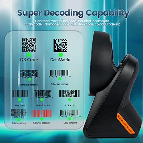 OBZ Desktop Barcode Scanne Hands-Free USB Desktop Automatic QR Code Reader | Omnidirectional Automatic scanning,Compatible with Windows,Android,Linux,MAC,1D,2D Codes in Retail Checkout use,2M USB Wired - style: Circle