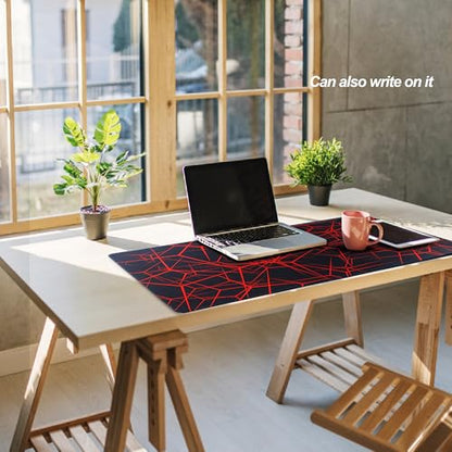 Large Mouse Pad,Non-Slip Rubber Base,[27.5x11.8IN] Computer Desk Mat for PC, Mac, Laptop - Stitched Edges and Smooth Surface for Office, Home, Work-70x30 Redline - color: 70x30 Redline