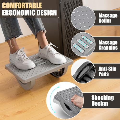 CasaZenith Foot Rest Under Desk at Work, Foot Stools for Under Office Desk - color: Gray