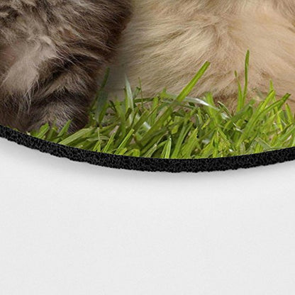 Pingpi Gaming Round Mouse Pad Custom,Animals Cat Kitten Dog Golden Retriever Puppy Mouse Pad - color: Multi 01