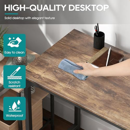 BestOffice Computer Desk,Home Office Desk, Modern Simple Style for Home Office Study Writing (Brown, 47 Inch) - color: Brown, size: 47 Inch