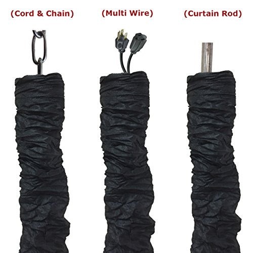 Royal Designs, Inc. CC-17-BLK Black Cord & Chain Cover 4' Silktype Fabric Touch Fastener, Black - color: Black, size: 1 Pack