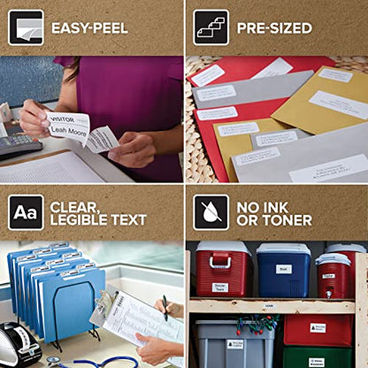 DYMO LW Durable Labels for LabelWriter Label Printers, White Poly, 1” x 2-1/8”, 1 Roll of 160 - size: 1" x 2-1/8"