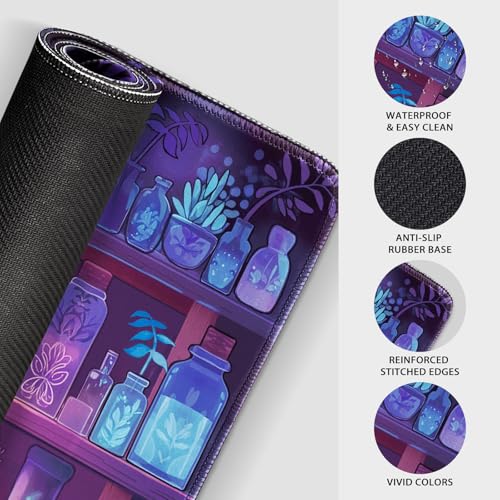 Mystical Potion Bottles Large Gaming Mouse Pad Desk Mat 31.5x15.7 | Extended Mousepad, Non-Slip Rubber Base , Stitched Edges, for Computer/Laptop/Office/Home - color: Mystical Potion Bottles