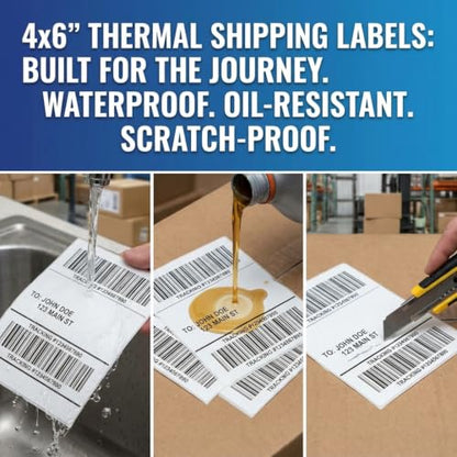 4x6 Direct Thermal Labels, 500 per Stack,BPA Free - size: Stack-500 Labels