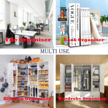 4 Pack Clear Acrylic File Organizer, Purse Organizer, File Sorter Desktop File Folder Organizer for Book, Envelopes, Mail, Document, Notebook, Office Supplies, Handbag