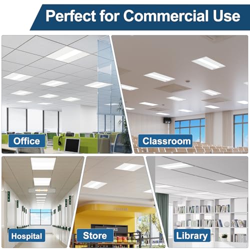 2x2 LED Troffer Light, 2-Pack, Backlit Panel, 15W–40W Selectable, 5CCT, 0–10V Dimmable, ETL, Drop Ceiling - size: 2x2FT-2pack