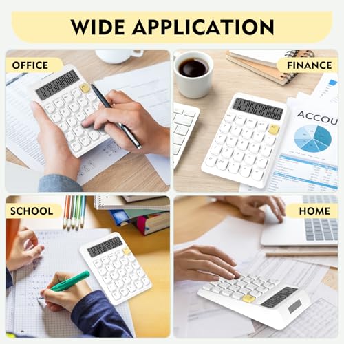Cute Calculator, Calculators Desktop, White Calculator Big Buttons - color: White