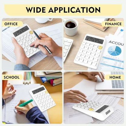 Cute Calculator, Calculators Desktop, White Calculator Big Buttons - color: White