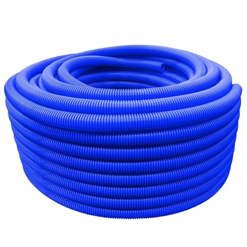 Flexible Polyethylene HDPE Non-Split Corrugated Wire Loom Tubing (Blue, 1/2" Dia. x 100 ft) - color: Blue, size: 1/2" Dia. x 100 ft