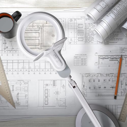 OttLite Space-Saving LED Magnifier Desk Lamp, Optical Grade, White