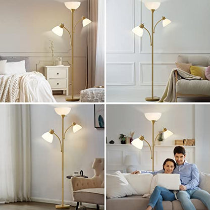 Floor Lamps for Living Room, 72" Tall Standing Lamps, Torchiere Lamp - color: Gold