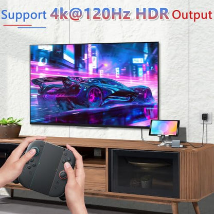 TV Dock for Switch 2/Switch 1/OLED,Support 4K@60Hz~120Hz/1000M Ethernet