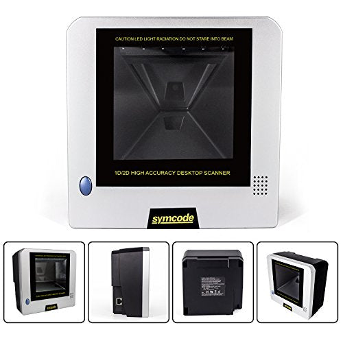 2D QR Barcode Scanner,Symcode Omnidirectional Hands-Free Automatic Barcode Reader Able to Read PDF417 on ID Card,Driver's License,Passport