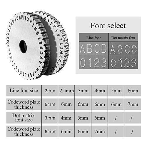 MXBAOHENG Manual Nameplate Metal Label Stamping Printer Machine Marking Machine for Metal (Dot Matrix 4mm) - size: Dot matrix 4mm