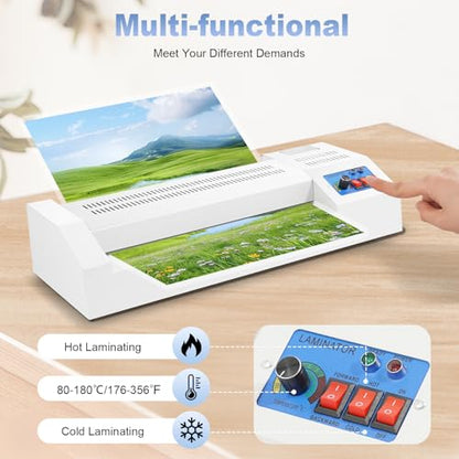 Electric Thermal Laminator Machine Large Laminator for A4/A3 Paper, Hot/Cold Roll Laminating Machine 19.7Inch for Office Home Use 110V 600W