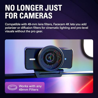 Elgato Facecam 4K, 4K60 Studio Webcam, DSLR-Like Control - style: Facecam 4K