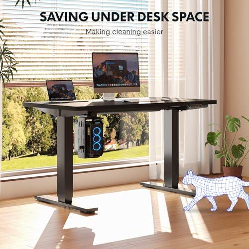 FLEXISPOT EN2 48"x24" Electric Standing Desk with PC Stand Bundle, Black - color: Black Frame + Black Top, size: 48x24 | PC Stand