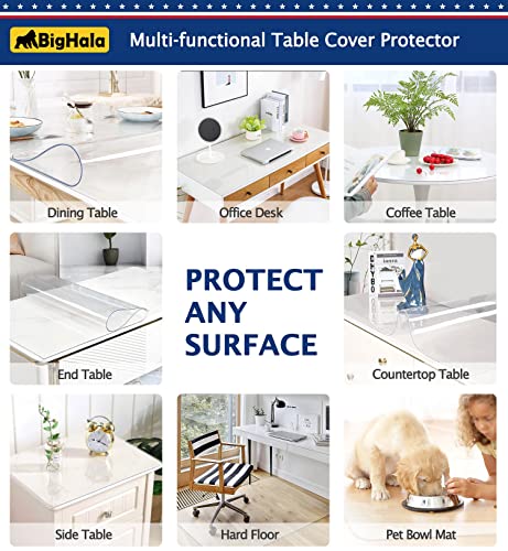 Round Clear Plastic Table Protector Cover Pad Thick Wipeable PVC Vinyl Tablecloth Furniture PVC Protective Desktop Liner Cover Waterproof Dining Tabletop Protection Desk Top Pad 36 Inch Diameter Round - color: New Version Round Shape Clear, size: 36" x 36
