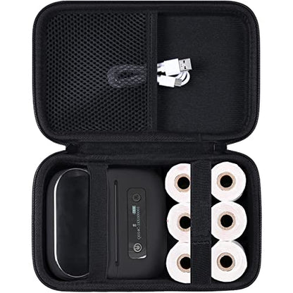 khanka Hard Case for Phomemo M221/M220/M110 Bluetooth Label Maker,Black | EVA Hard Shell, Mesh Pocket Accessory Storage, Impact Resistant Protection, Water Resistant Protection, Protective Case Only - color: Black