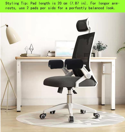 Armrest Cushion for Office Chairs - Soft Elbow Support Pad with Non-Slip Bottom, Fits Most Chairs 2-Piece (Gray) - color: Gray