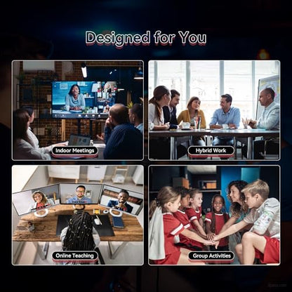 TONGVEO Conference Room Camera System 4K UHD 3X Optical Zoom 93° Ultra-Wide FoV USB3.0 PTZ Camera and Wireless Bluetooth Speakerphone with Microphones, Works with Zoom, OBS, Skype, Teams and More - color: Space