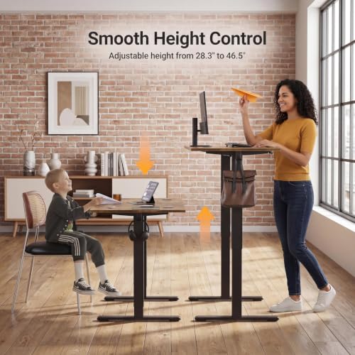 Claiks Electric Standing Desk, 40x24 Inch, Rustic Brown - color: Rustic Brown, size: 40 Inch