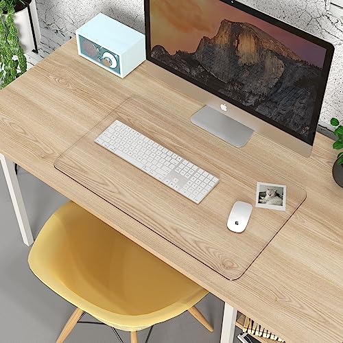 Oterri Clear Writing Desk Pad, 23.6’’x13.7” Heat Resistant Waterproof PVC Round Edge Durable Desk Protect Mat, Anti-Static Writing Mat Table Protector - size: 13.7" x 23.6"