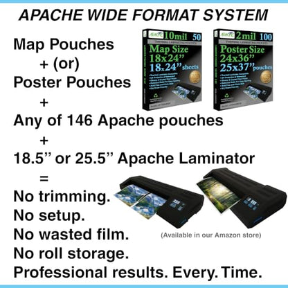 Apache Professional Laminator, Thermal Pouch, 25.5 Inch Max Width, 1.5-33 Mil, True Anti-Jam Technology, School & Office Lamination Machine, Variable Speed & Temperature, Fast Output, Robust Design - color: 26" Black