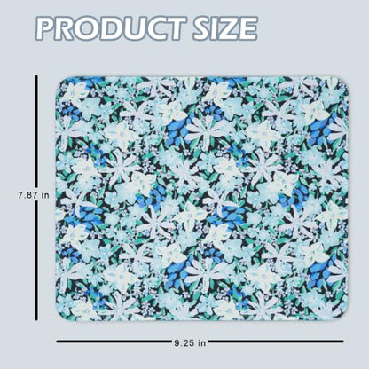 Mouse Pad for Desk with Stitched Edge, Premium Cute Washable Mouse Pads. Computer Mousepad with Non-Slip Rubber Base, Mousepads for Laptop, 9.25x7.75x0.12 inch (Indigo Blooms) - color: Indigo Blooms