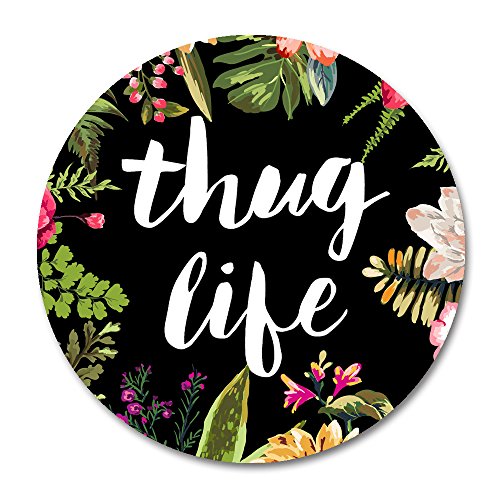 Smooffly Thug Life Round Mouse Pad, Thug Life Fashion Design Circular Mousepad with Rubber 20cm - color: SM-24