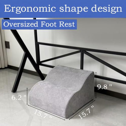Foot Rest for Under Desk at Work.Multifunctional 3-Tier Foot Stool - color: Light Grey
