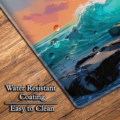 L&B Mercantile American Flag XXL Deskpad, Desk Mat for Computer Keyboard and Mouse – Patriotic USA Gaming Mousepad, Extra Long XL Mouse Pad for Laptop Office Desk. (Beach Sunset) - color: Beach Sunset