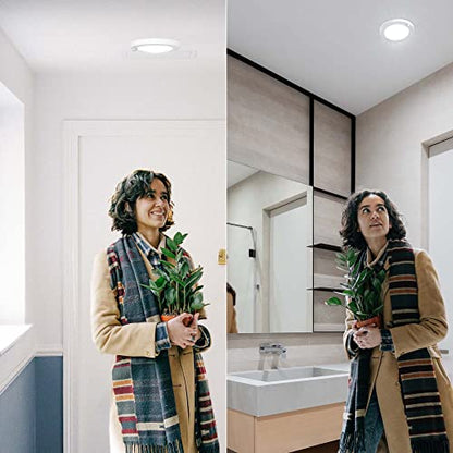 ZAGO LED 6" 120 Volts Closet Light Wired, PIR Motion Sensor Ceiling Disc Light, 15W, 1100 Lumens, CRI>80, 5000K Daylight White for Closet, Laundry, Garage, Pantry, Wet Location, ETL, White, 2 Packs - color: White-5000K-2Packs