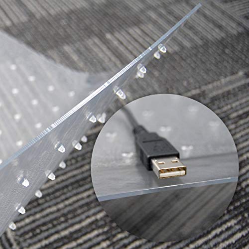Plastic Office Chair Mat for Carpeted Floors, 36'' x 48'' Heavy Duty Floor Mat, Eco-Friendly Series Studded Carpet Desk Chair Mats (36 inches X 48 inches) - size: 36 inches X 48 inches x 1 pc